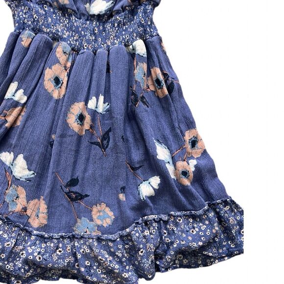 Shyanne Dress Women's Small Blue Floral Long Sleeve Western Belle Tassel Ties - Picture 5 of 12